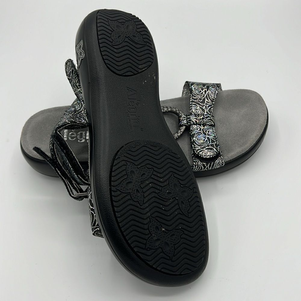 Alegria by PG Lite Steel Rosette Julie Leather Sandal Size 8 - 8.5 B17A‎ - Picture 9 of 9